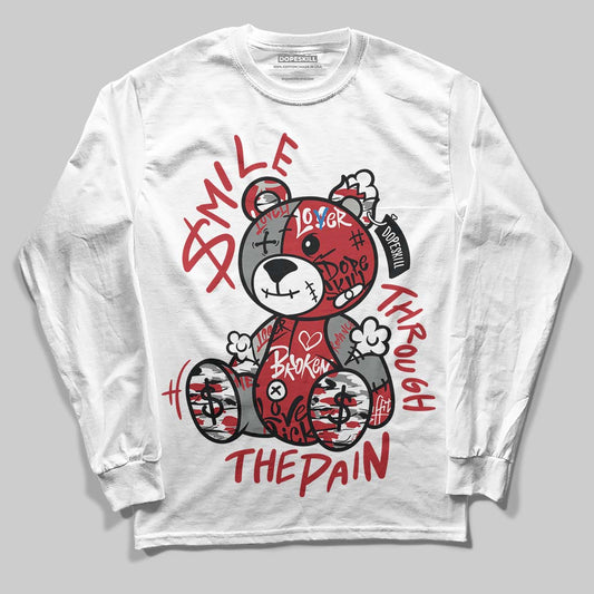 Jordan 8 Retro Bugs Bunny (2025) DopeSkill Long Sleeve T-Shirt Smile Through The Pain Graphic Streetwear - White
