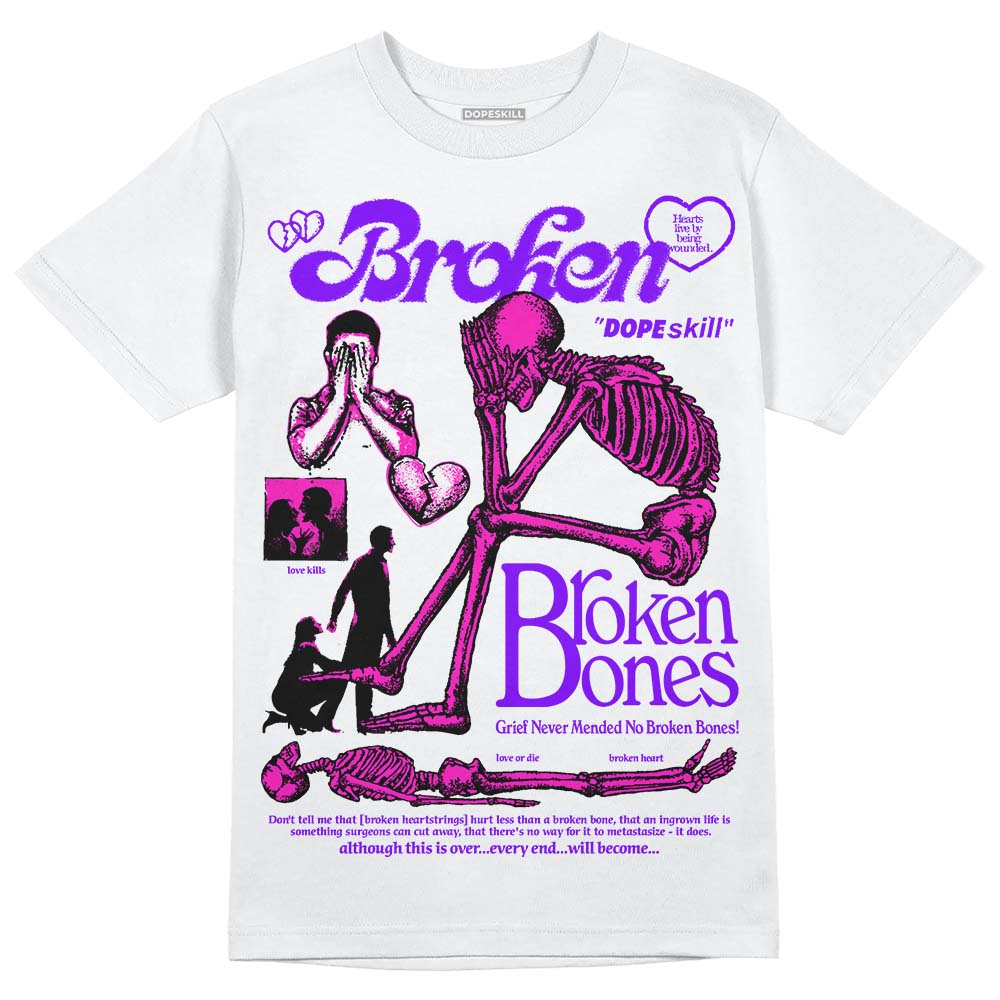 Dunk Low GS “Active Fuchsia” DopeSkill T-Shirt Broken Bones Graphic Streetwear - White