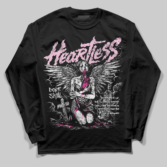 Pink Sneakers DopeSkill Long Sleeve T-Shirt Heartless Graphic Streetwear - Black