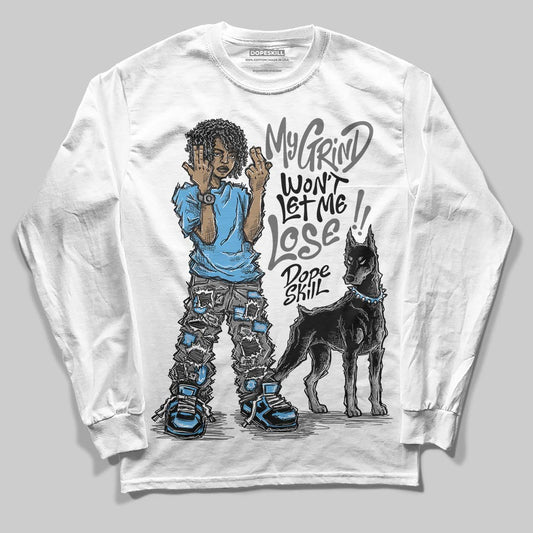 Grey Sneakers DopeSkill Long Sleeve T-Shirt My Grind Won't Let Me Lose Graphic Streetwear - White