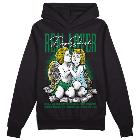 Jordan 5 “Lucky Green” DopeSkill Hoodie Sweatshirt Real Lover Graphic Streetwear - Black