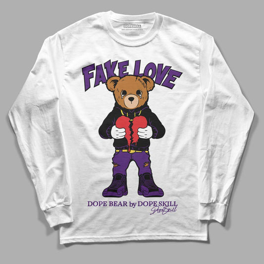 Jordan 12 “Field Purple” DopeSkill Long Sleeve T-Shirt Fake Love Graphic Streetwear - White