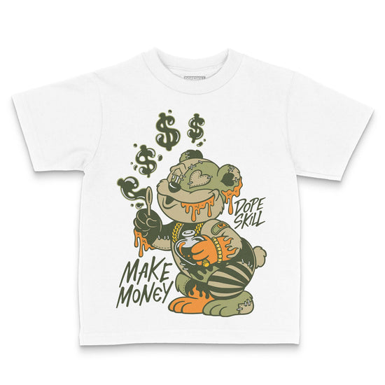 Olive Sneakers DopeSkill Toddler Kids T-shirt Make Money Graphic Streetwear - White