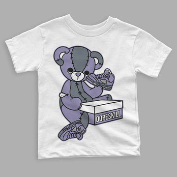 Jordan 5 Retro Low Indigo Haze DopeSkill Toddler Kids T-shirt Sneakerhead BEAR Graphic Streetwear - White