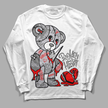 Grey Sneakers DopeSkill Long Sleeve T-Shirt Broken Heart Graphic Streetwear - White