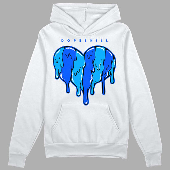 Royal Blue Sneakers DopeSkill Hoodie Sweatshirt Slime Drip Heart Graphic Streetwear - WHite