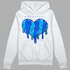 Royal Blue Sneakers DopeSkill Hoodie Sweatshirt Slime Drip Heart Graphic Streetwear - WHite