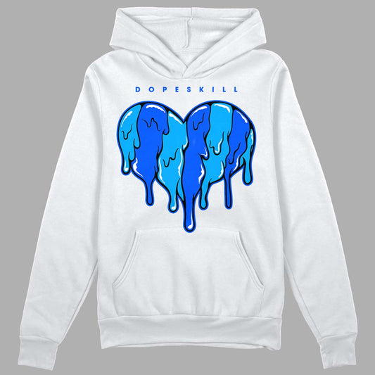 Royal Blue Sneakers DopeSkill Hoodie Sweatshirt Slime Drip Heart Graphic Streetwear - WHite