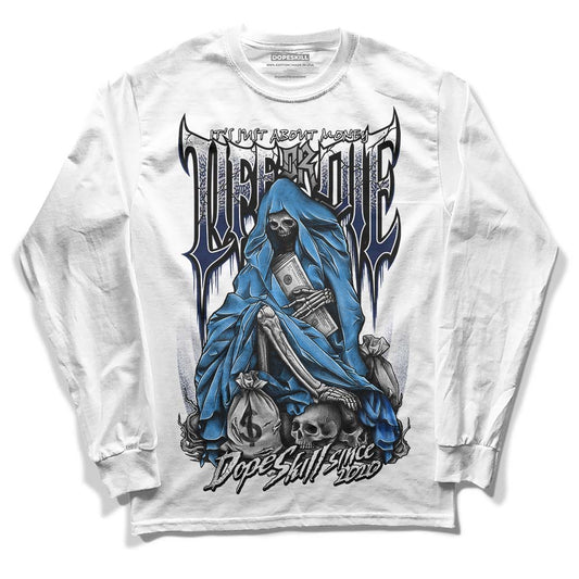 Jordan Spiz’ike Low “White/Obsidian” DopeSkill Long Sleeve T-Shirt Life or Die Graphic Streetwear - White