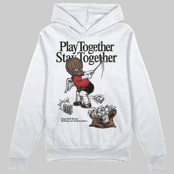 Jordan 9 'Olive' DopeSkill Hoodie Sweatshirt Play together, Stay together Graphic Streetwear - White