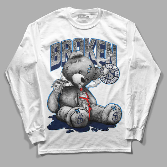 Jordan 3 "Midnight Navy" DopeSkill Long Sleeve T-Shirt Sick Bear Graphic Streetwear - White