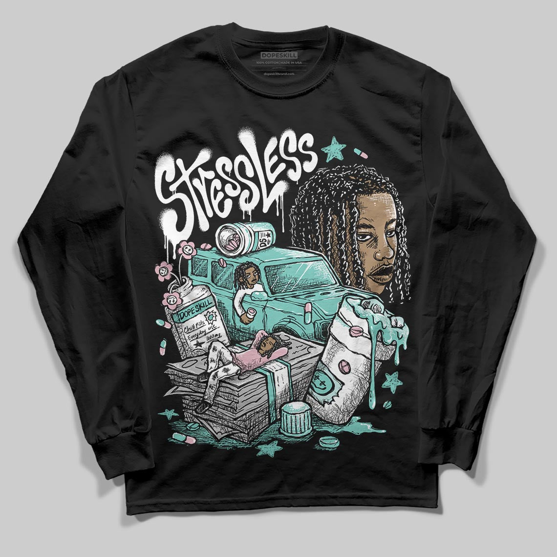 Jordan 11 Low "Igloo" DopeSkill Long Sleeve T-Shirt Stressless Graphic Streetwear - Black