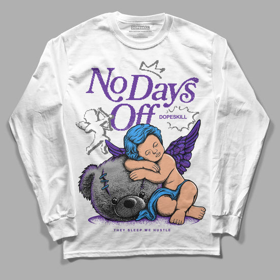 Jordan 3 Dark Iris DopeSkill Long Sleeve T-Shirt New No Days Off Graphic Streetwear - White