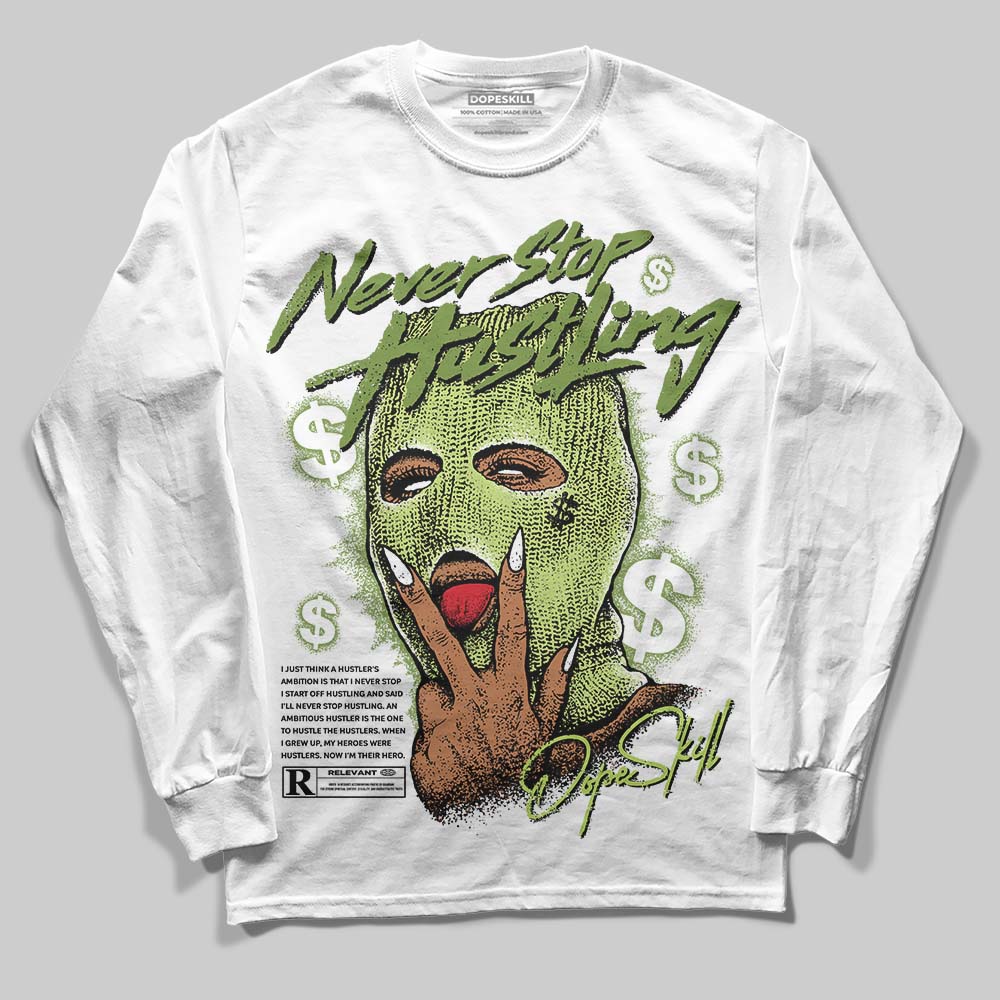 Dunk Low Pro SB 'Fruity Pack - Green Apple' DopeSkill Long Sleeve T-Shirt Never Stop Hustling Graphic Streetwear - White