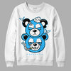 Jordan 1 High Retro OG “University Blue” DopeSkill Sweatshirt New Double Bear Graphic Streetwear - White