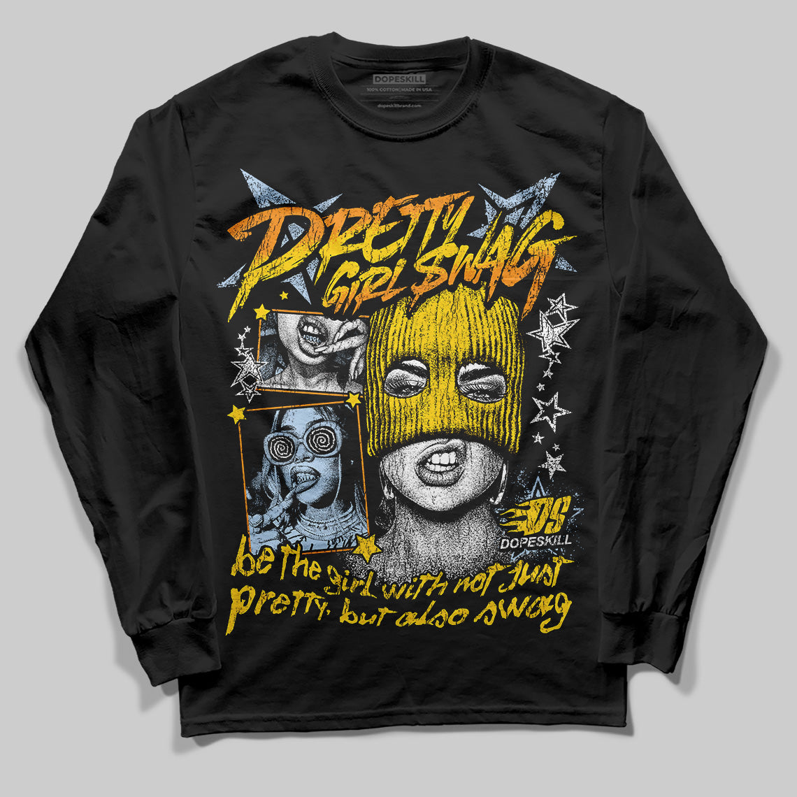 Jordan 6 “Yellow Ochre” DopeSkill Long Sleeve T-Shirt Pretty Girl Swag Graphic Streetwear - Black