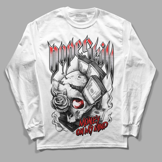 Grey Sneakers DopeSkill Long Sleeve T-Shirt Money On My Mind Graphic Streetwear - White