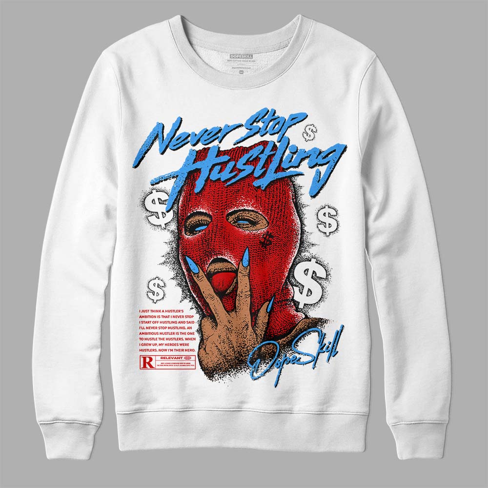 Jordan 1 Low OG “Black Toe” DopeSkill Sweatshirt Never Stop Hustling Graphic Streetwear - White 