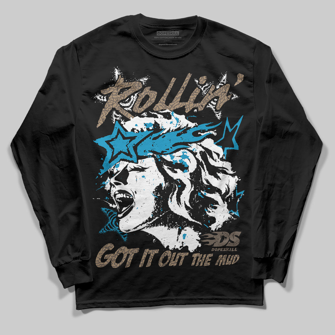 Jordan 3 GS “We Outside” DopeSkill Long Sleeve T-Shirt Got It Out The Mud Graphic Streetwear - Black