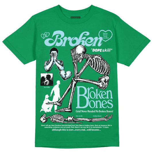 Jordan 5 “Lucky Green” DopeSkill Green T-Shirt Broken Bones Graphic Streetwear