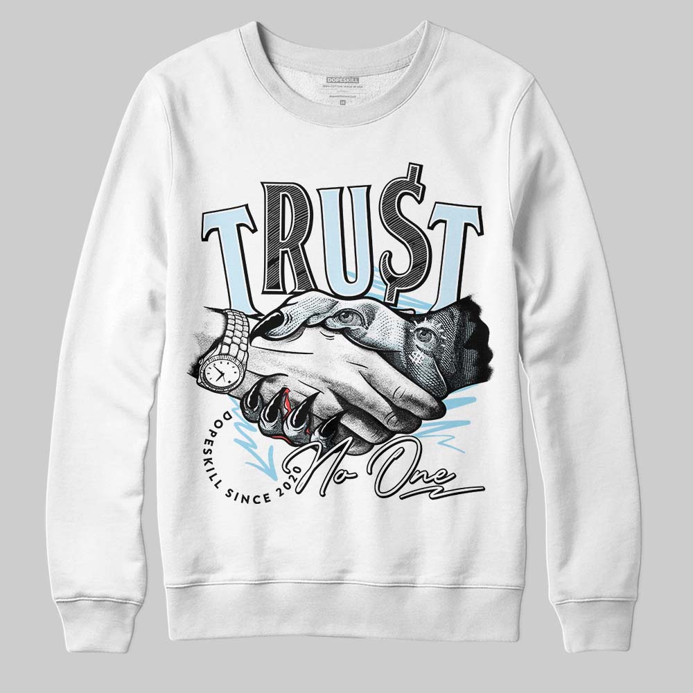 Vans Knu Stack Vintage Satin Dream Blue DopeSkill Sweatshirt Trust No One Graphic Streetwear - White