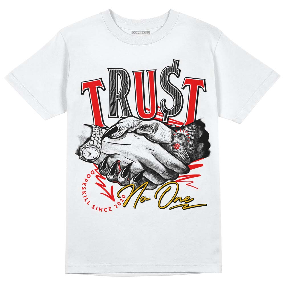 Red Sneakers DopeSkill T-Shirt Trust No One Graphic Streetwear - White