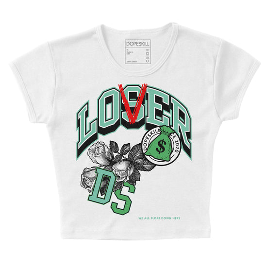 Jordan 1 High OG Green Glow DopeSkill Women's Crop Top Loser Lover Graphic Streetwear - White