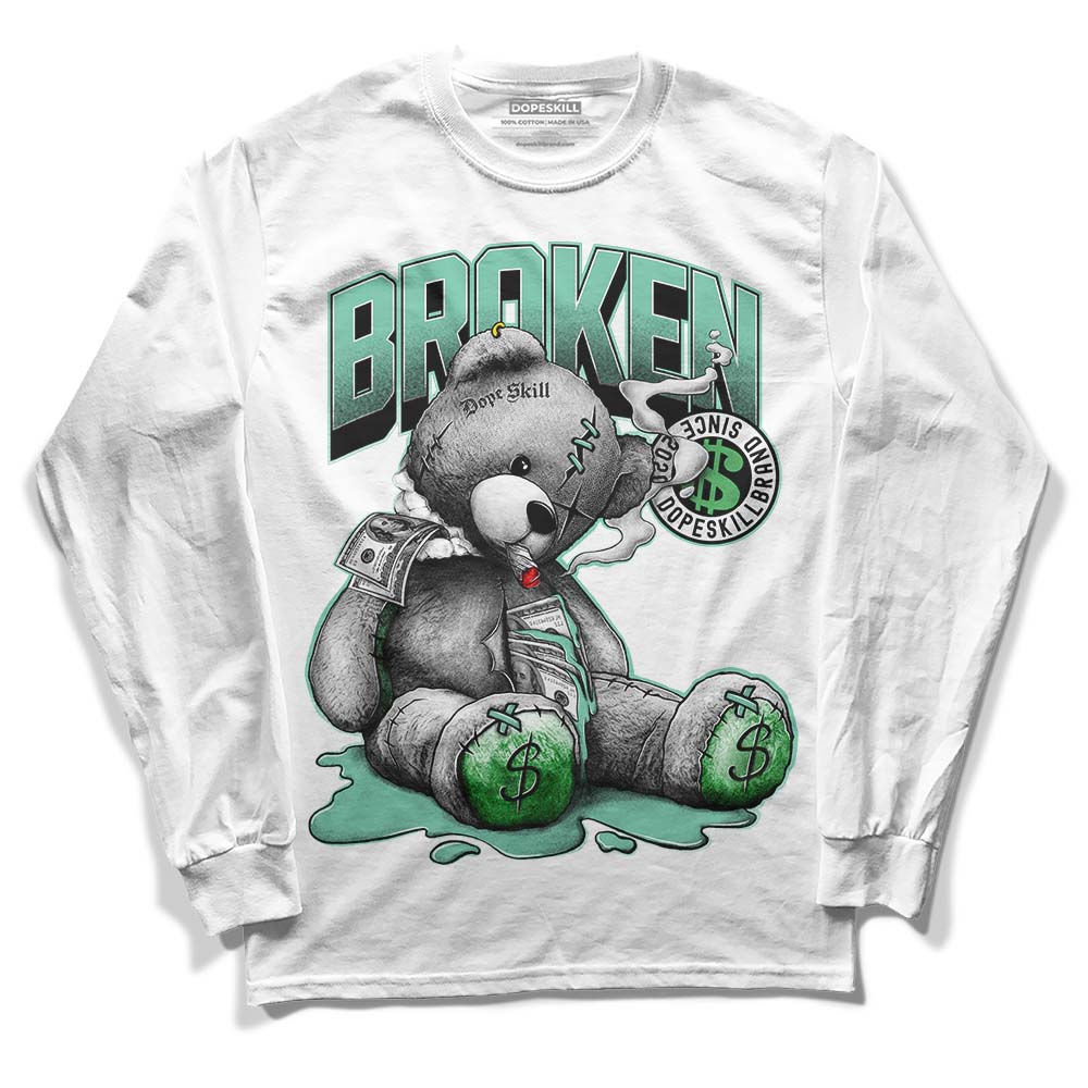 Jordan 1 High OG Green Glow DopeSkill Long Sleeve T-Shirt Sick Bear Graphic Streetwear - White