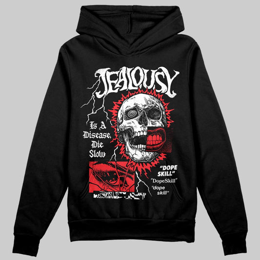 Red Sneakers DopeSkill Hoodie Sweatshirt Jealousy Graphic Streetwear - Black