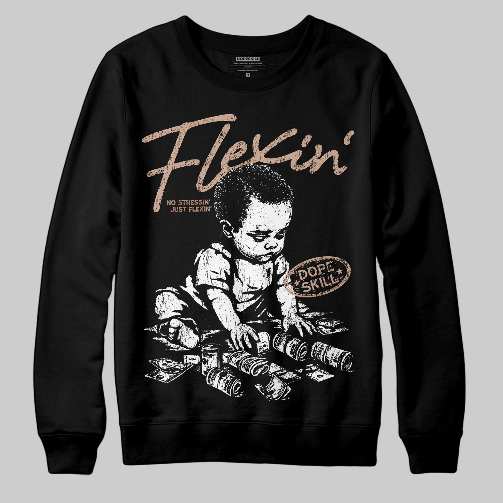 Jordan 4 Retro Cozy Girl DopeSkill Sweatshirt Flexin' Graphic Streetwear - Black
