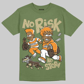 Olive Collection DopeSkill Olive T-shirt No Risk No Story Graphic