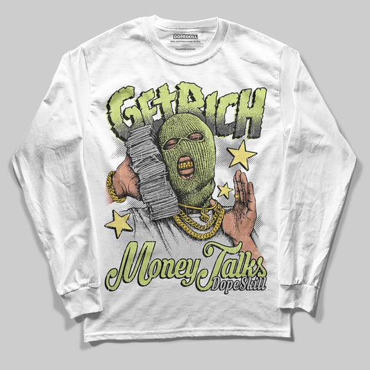 Jordan 4 GS “Light Lemon Twist” DopeSkill Long Sleeve T-Shirt Get Rich Graphic Streetwear - White
