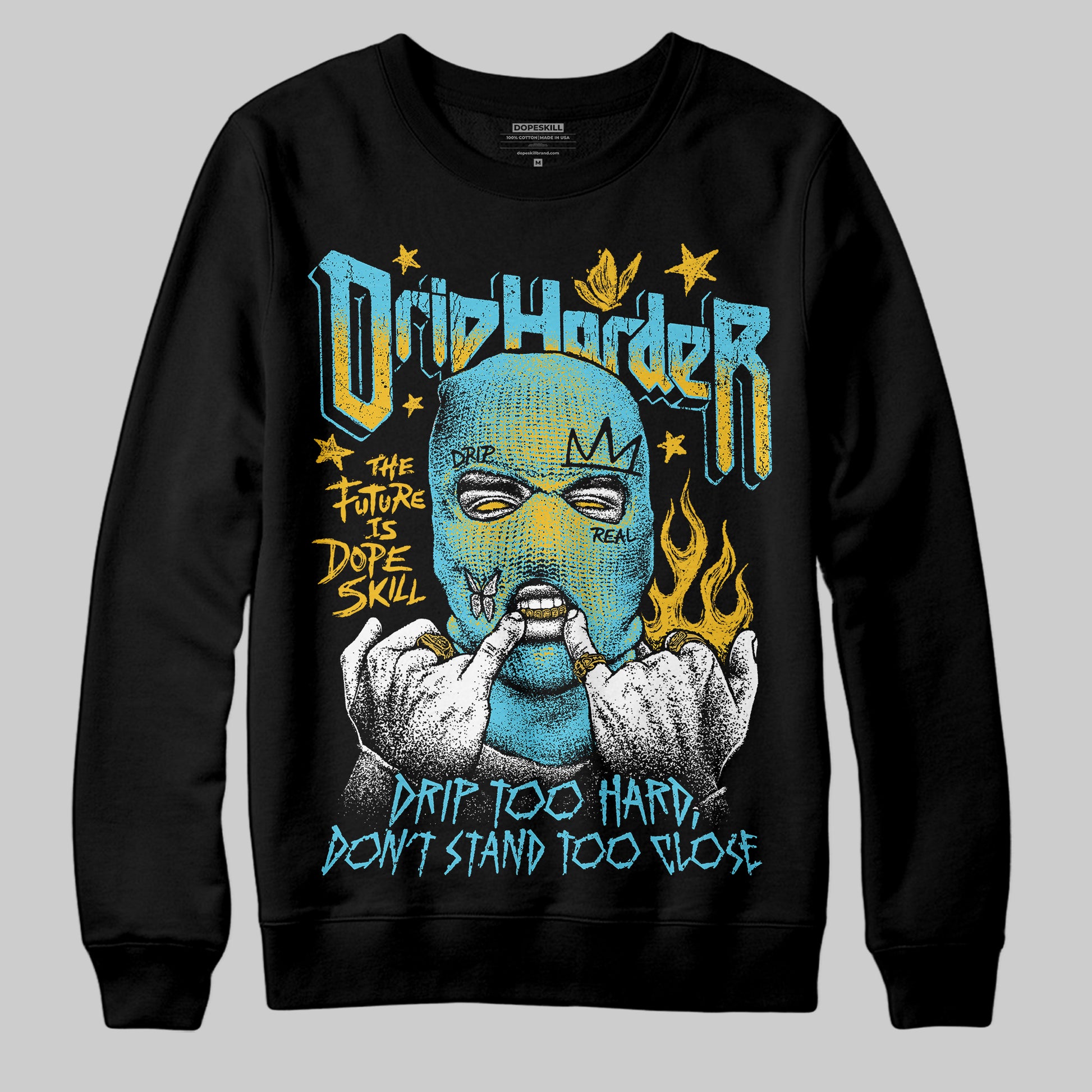 Jordan 11 Retro Gamma Blue (2025) DopeSkill Sweatshirt Drip Harder Graphic Streetwear - black