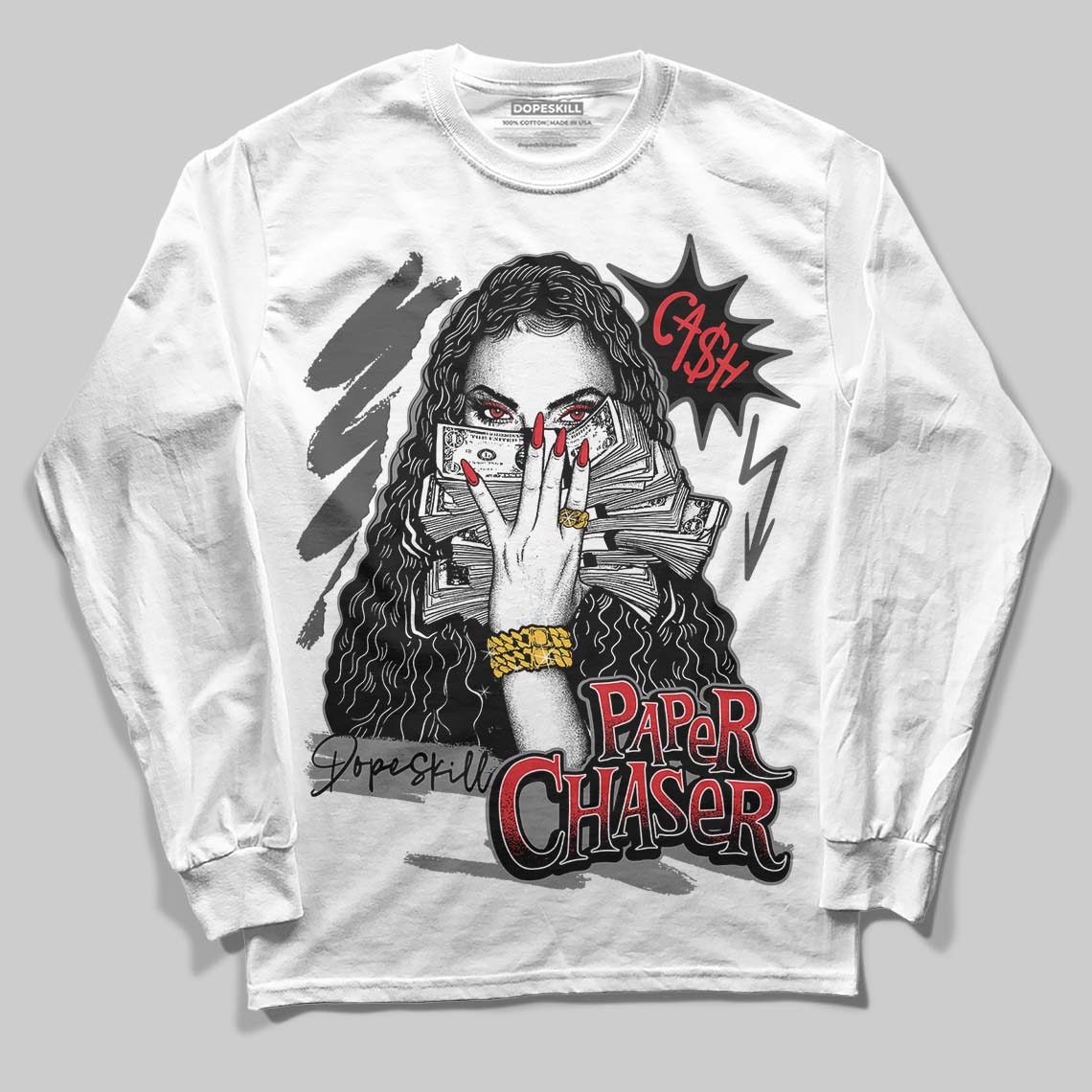 Jordan 10 Retro Shadow (2025) DopeSkill Long Sleeve T-Shirt NPC Graphic Streetwear - White