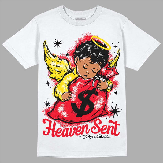 Jordan 4 Red Thunder DopeSkill T-Shirt Heaven Sent Graphic Streetwear - White