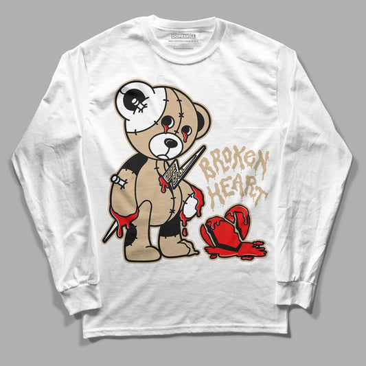 TAN Sneakers DopeSkill Long Sleeve T-Shirt Broken Heart Graphic Streetwear - White