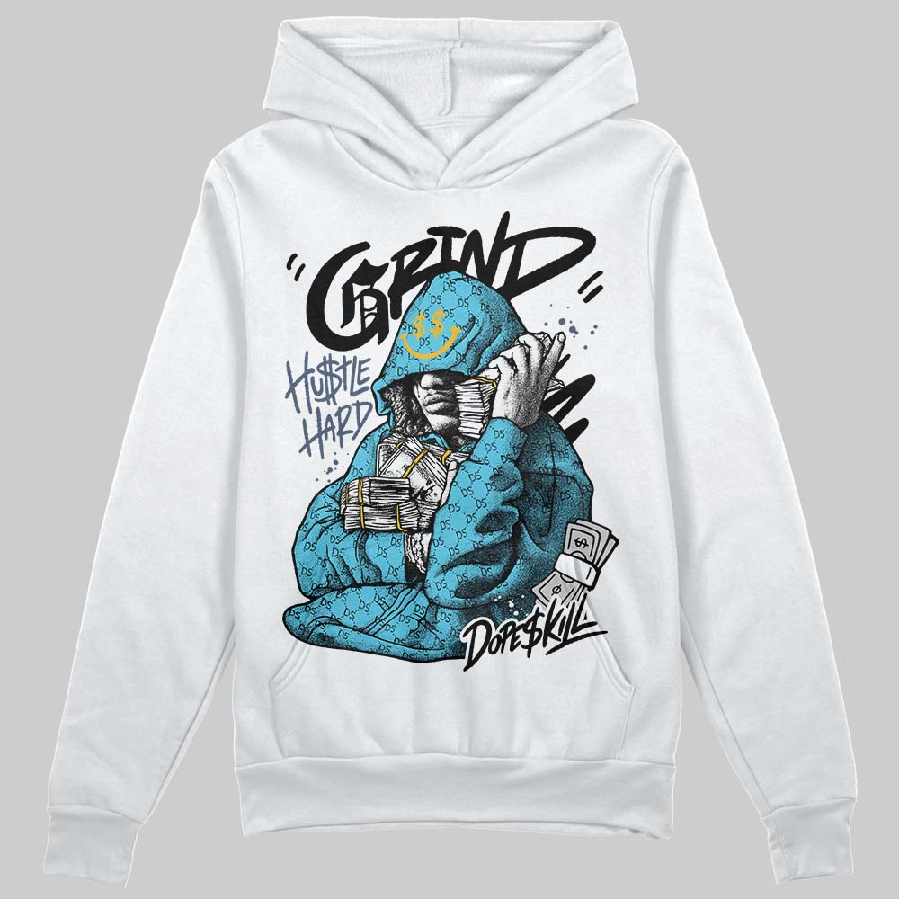 Jordan 11 Retro Gamma Blue (2025) DopeSkill Hoodie Sweatshirt Grind Pray Graphic Streetwear - White 
