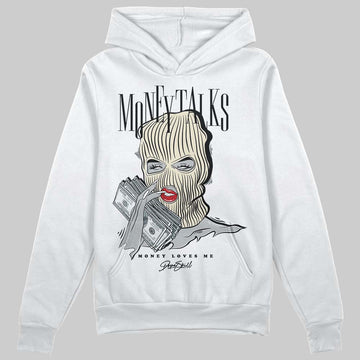 Jordan 5 Retro Reverse Metallic DopeSkill Hoodie Sweatshirt Money Talks Graphic Streetwear - White