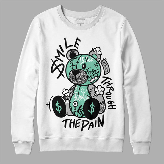 Jordan 3 "Green Glow" DopeSkill Sweatshirt Smile Through The Pain Graphic Streetwear - White 