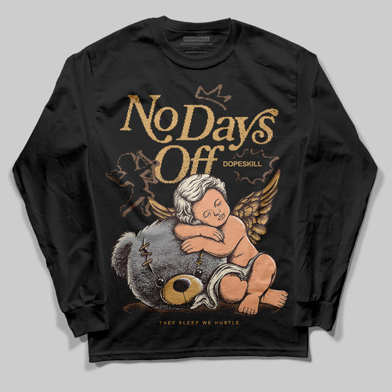 Jordan 5 “Earth/Metallic Gold” DopeSkill Long Sleeve T-Shirt New No Days Off Graphic Streetwear - Black