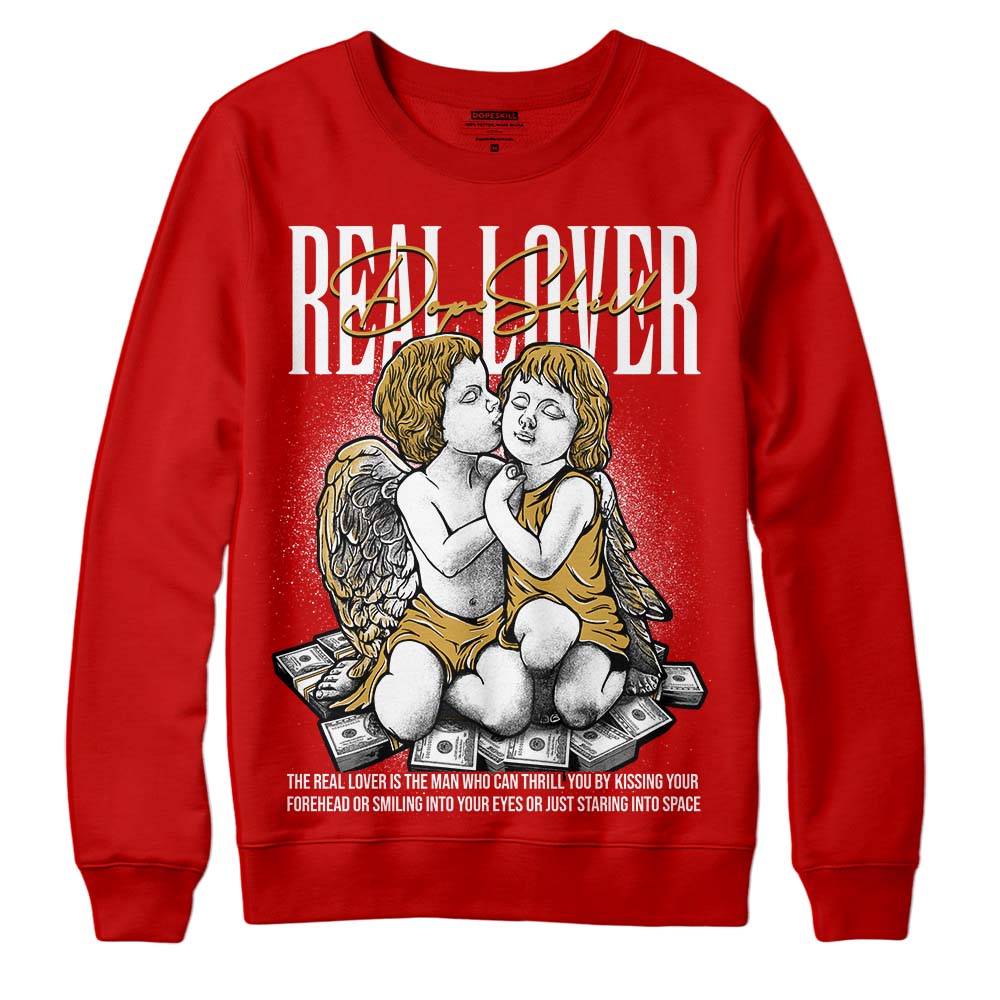 Red Sneakers DopeSkill Red Sweatshirt Real Lover Graphic Streetwear 