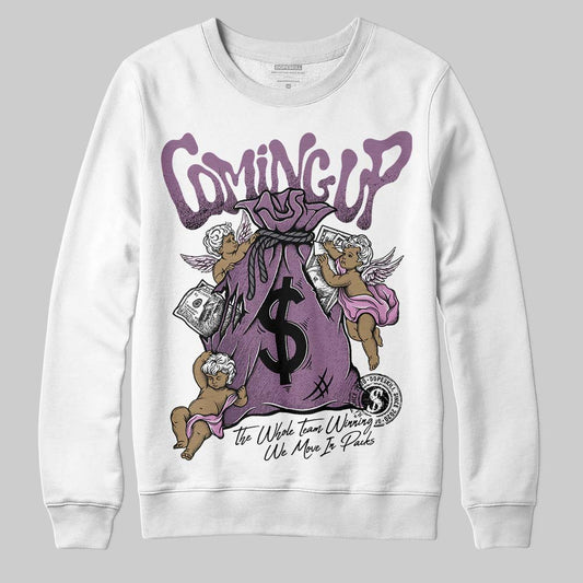 Jordan 2 “Mauve/Off-Noir” DopeSkill Sweatshirt Money Bag Coming Up Graphic Streetwear - White