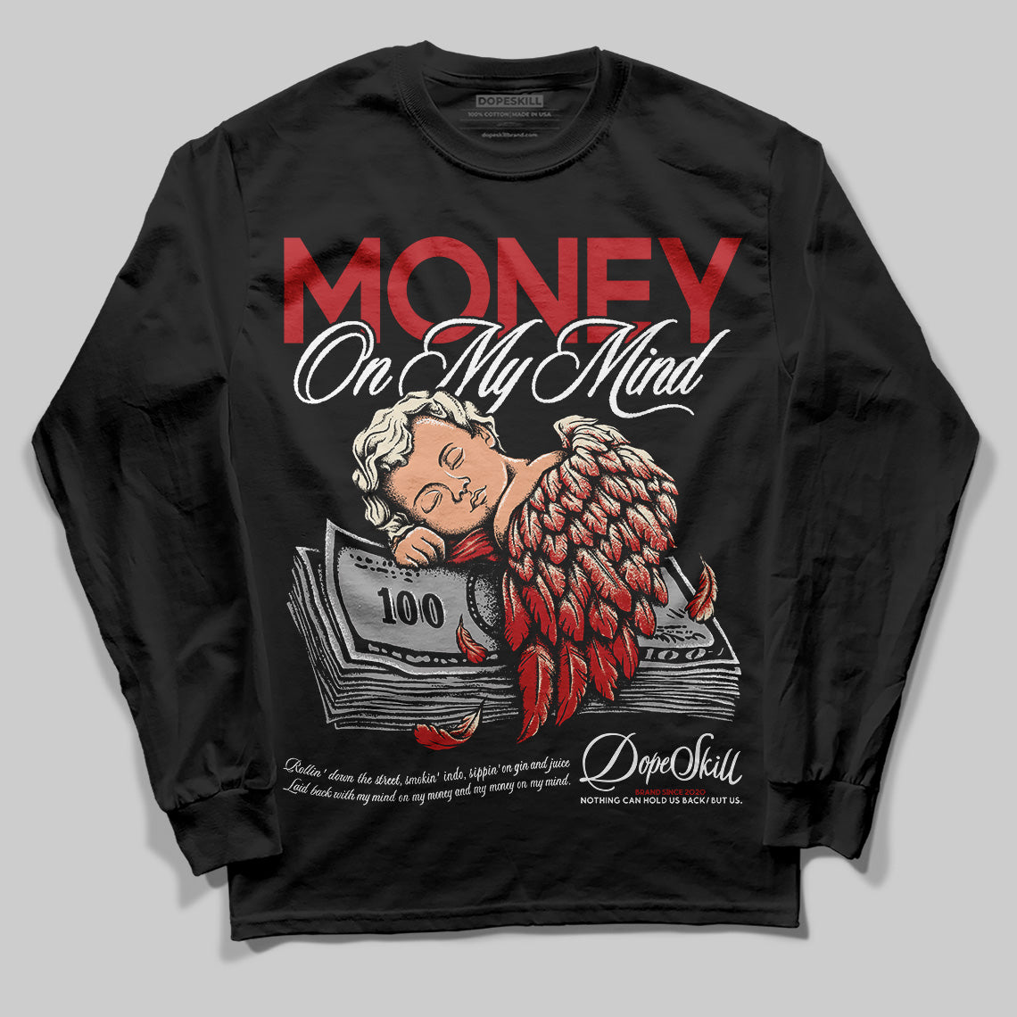 Jordan 1 Retro High OG Black Toe Reimagined DopeSkill Long Sleeve T-Shirt MOMM Graphic Streetwear - Black