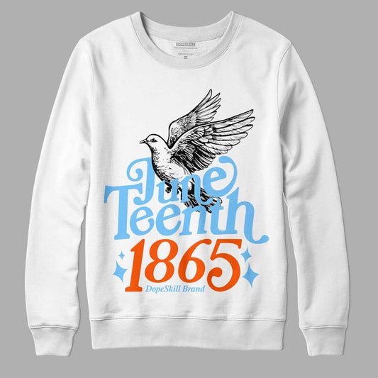 Dunk Low Futura University Blue DopeSkill Sweatshirt Juneteenth 1865 Graphic Streetwear - White 