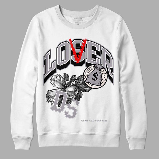 Jordan 2 Cement Grey DopeSkill Sweatshirt Loser Lover Graphic Streetwear - White