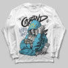 Jordan 11 Retro Gamma Blue (2025) DopeSkill Long Sleeve T-Shirt Grind Pray Graphic Streetwear - White 