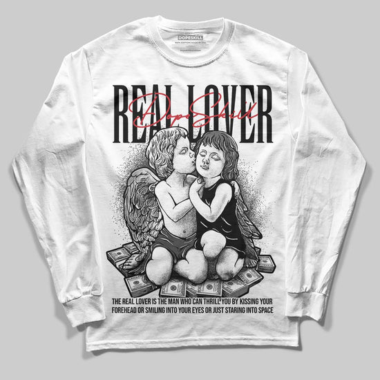 Jordan 4 “Black Cat” (2025) DopeSkill Long Sleeve T-Shirt Real Lover Graphic Streetwear - White