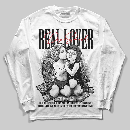 Jordan 4 “Black Cat” (2025) DopeSkill Long Sleeve T-Shirt Real Lover Graphic Streetwear - White