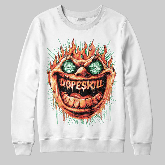 Black and White Sneakers DopeSkill Sweatshirt Hellfire Graphic Streetwear - White 