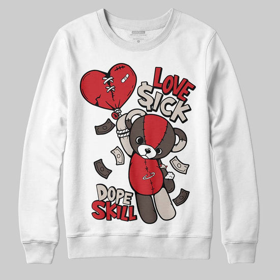 Adidas Samba OG Cloud White Better Scarlet Supplier Colour DopeSkill Sweatshirt Love Sick Graphic Streetwear - White